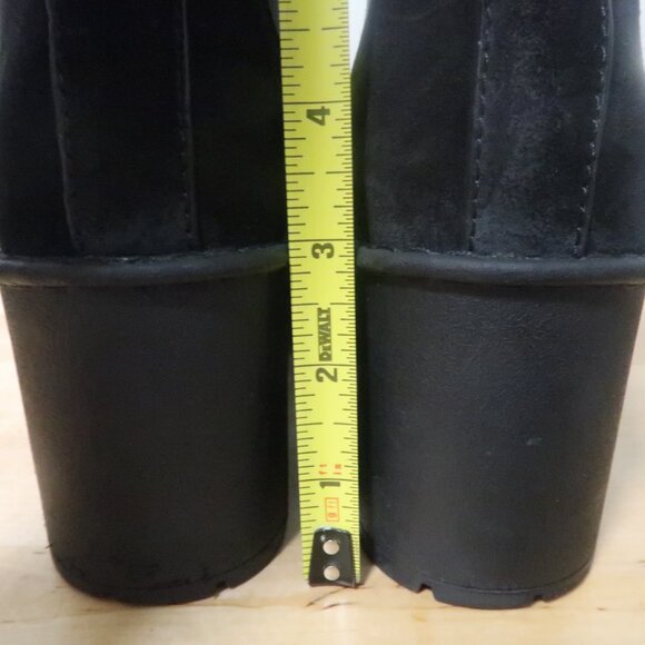 Vince Black Suede Block Heel Ankle Chealse Boots Women’s Size 7 - Picture 8 of 15
